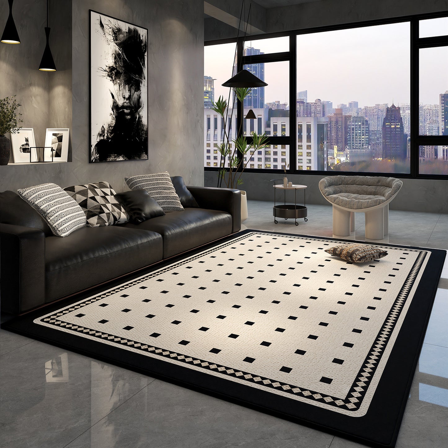 High-end velvet circle living room carpet