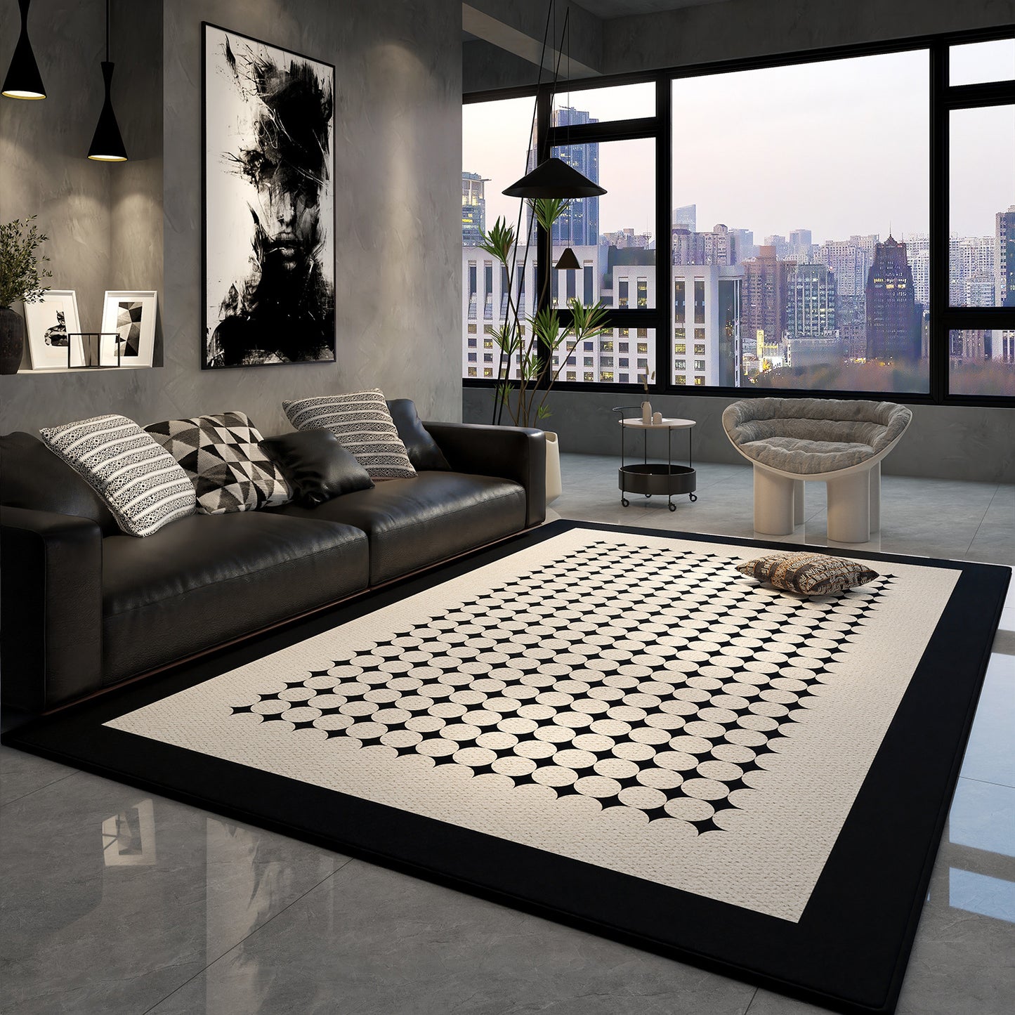 High-end velvet circle living room carpet