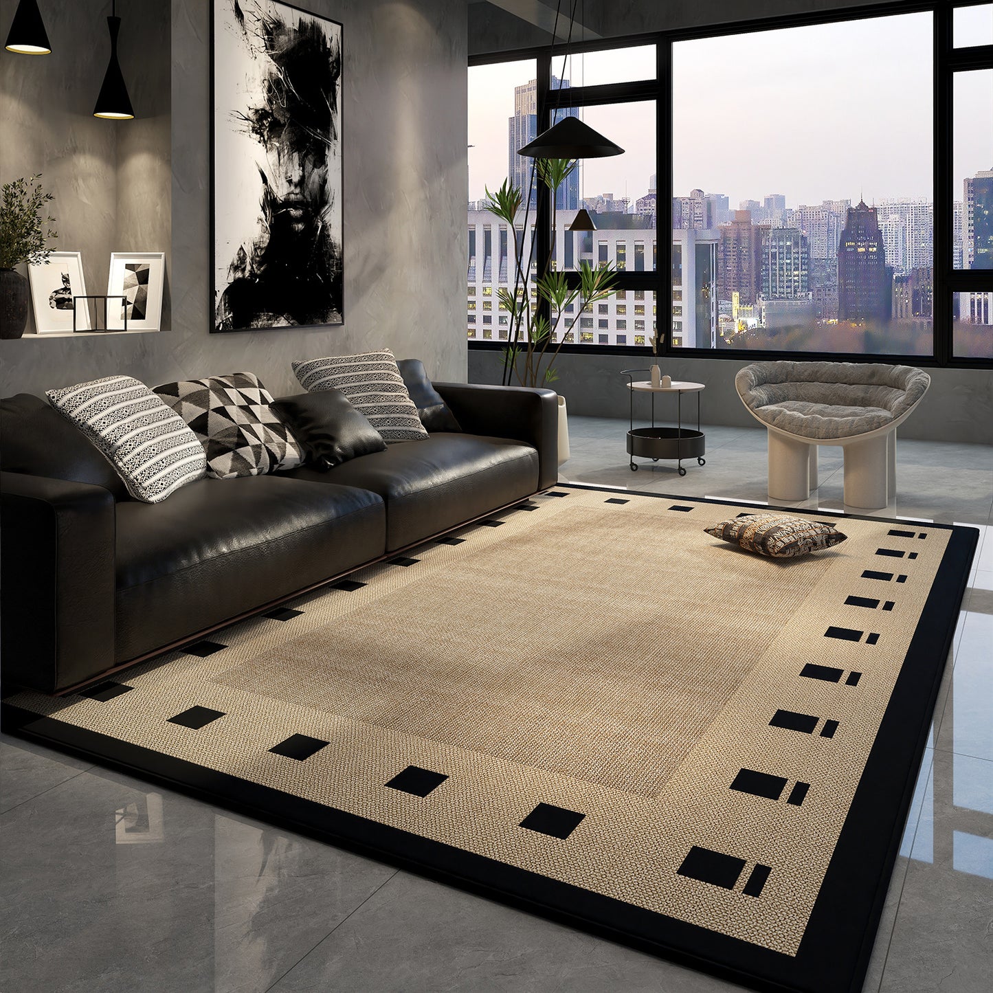 High-end velvet circle living room carpet