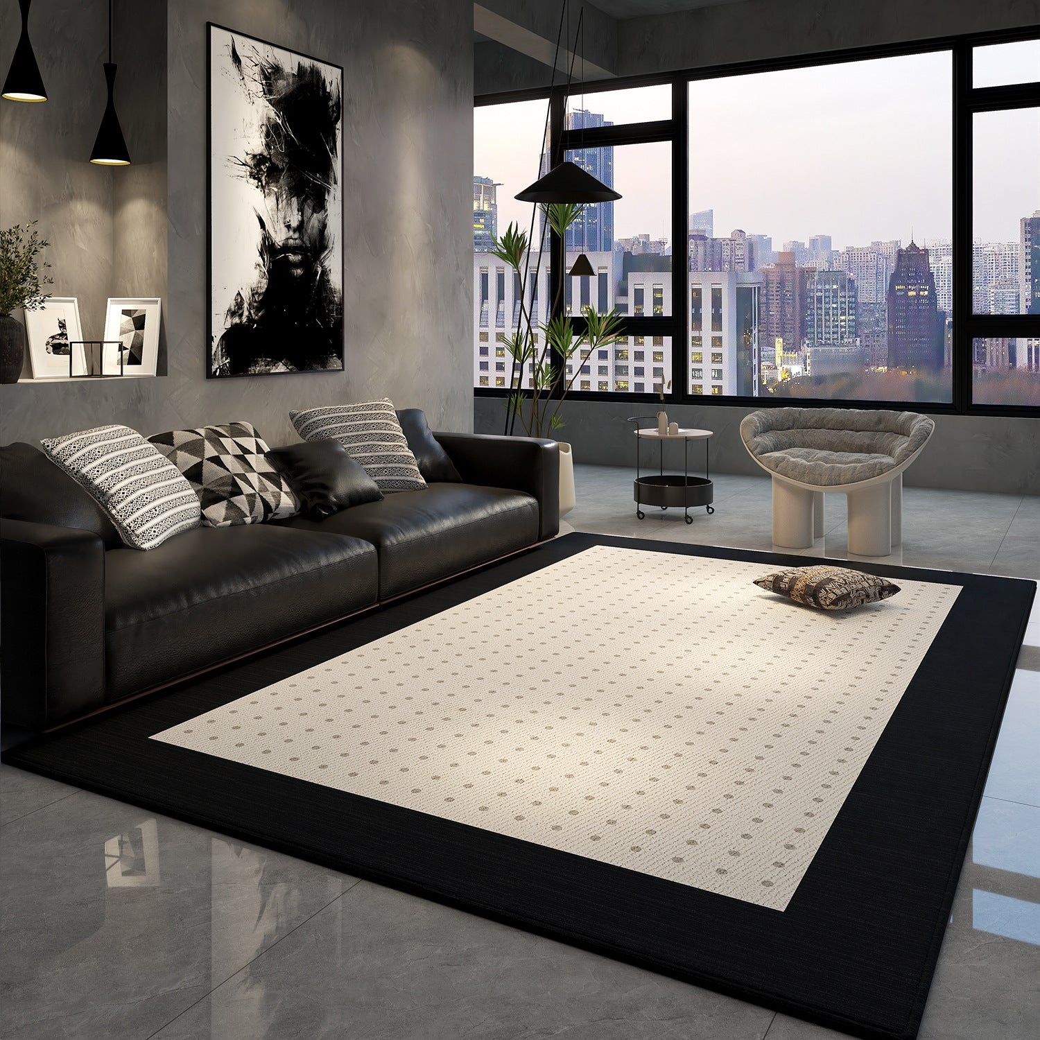High-end velvet circle living room carpet