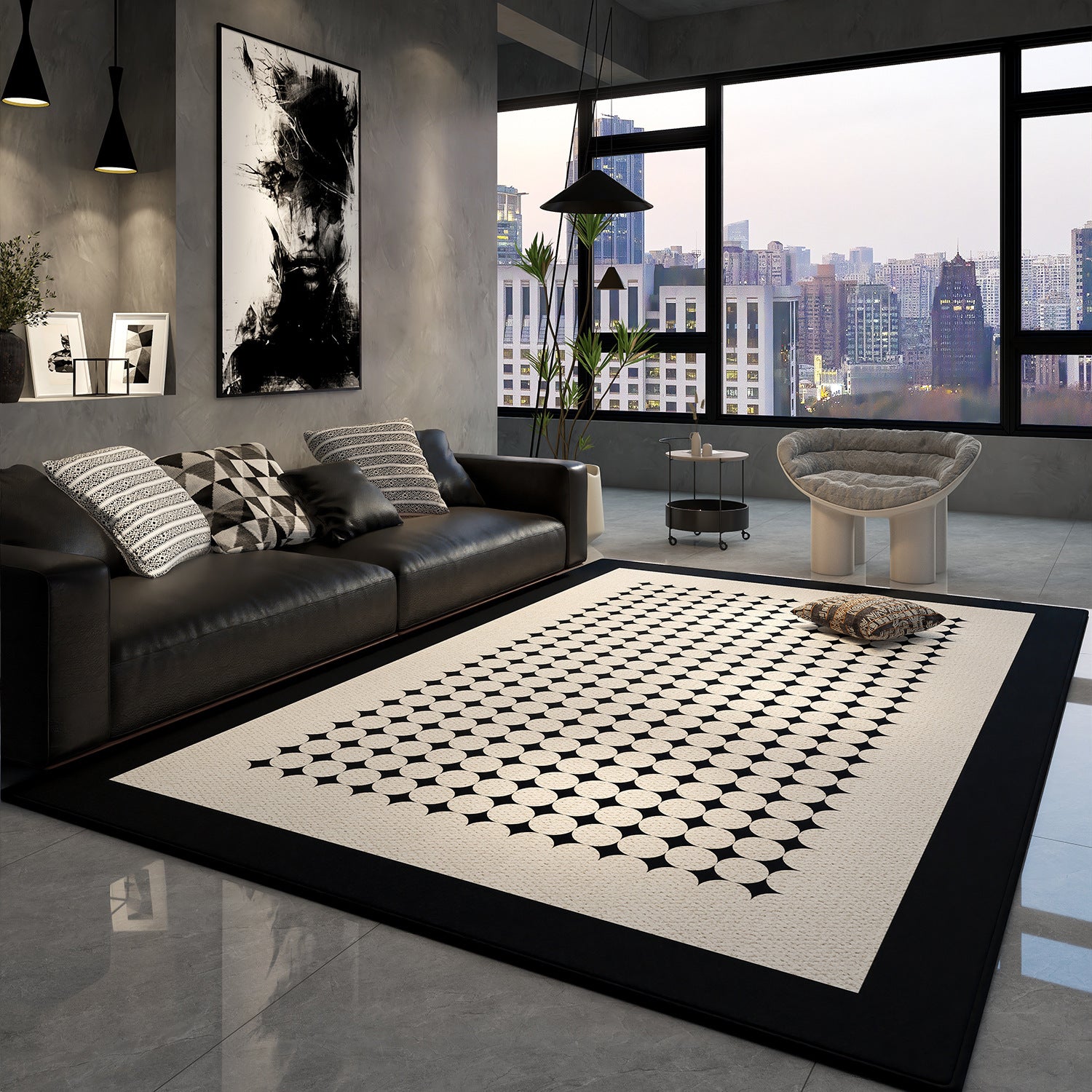 High-end velvet circle living room carpet