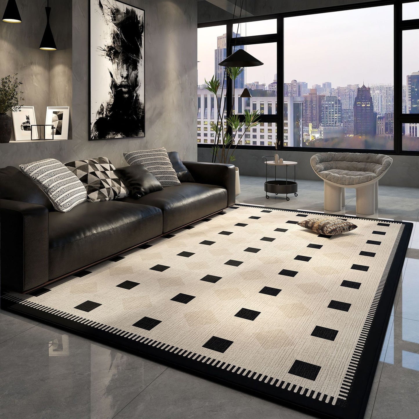 High-end velvet circle living room carpet
