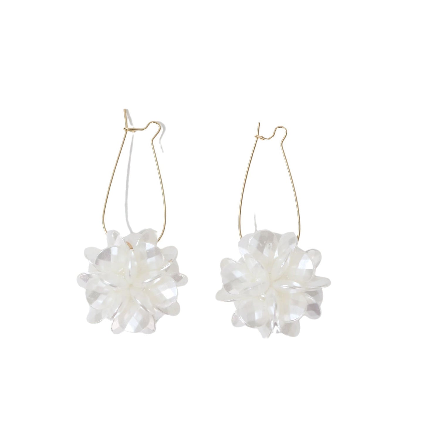 High-end white petal earrings