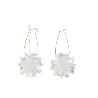High-end white petal earrings