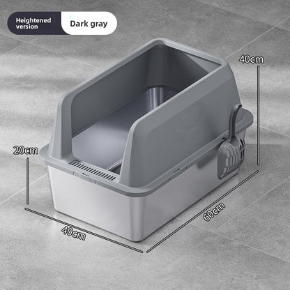 high fence stainless steel litter box