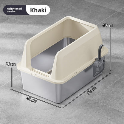 high fence stainless steel litter box