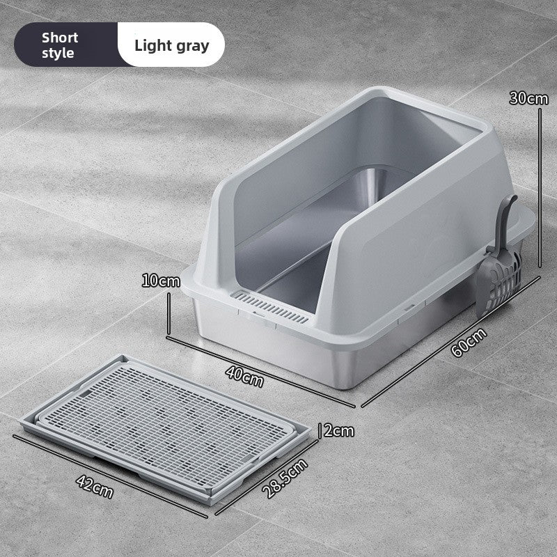 high fence stainless steel litter box