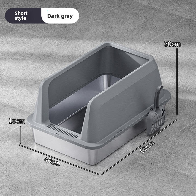high fence stainless steel litter box