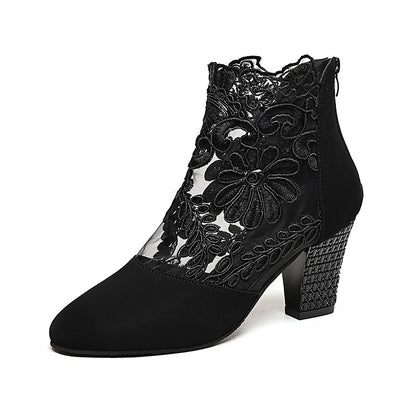 High-heel mesh sandals