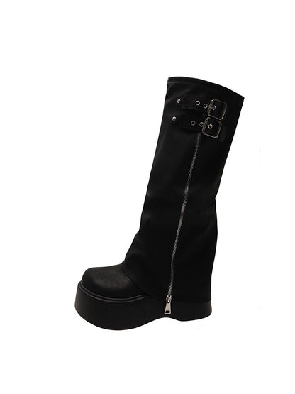 High-heeled long boots
