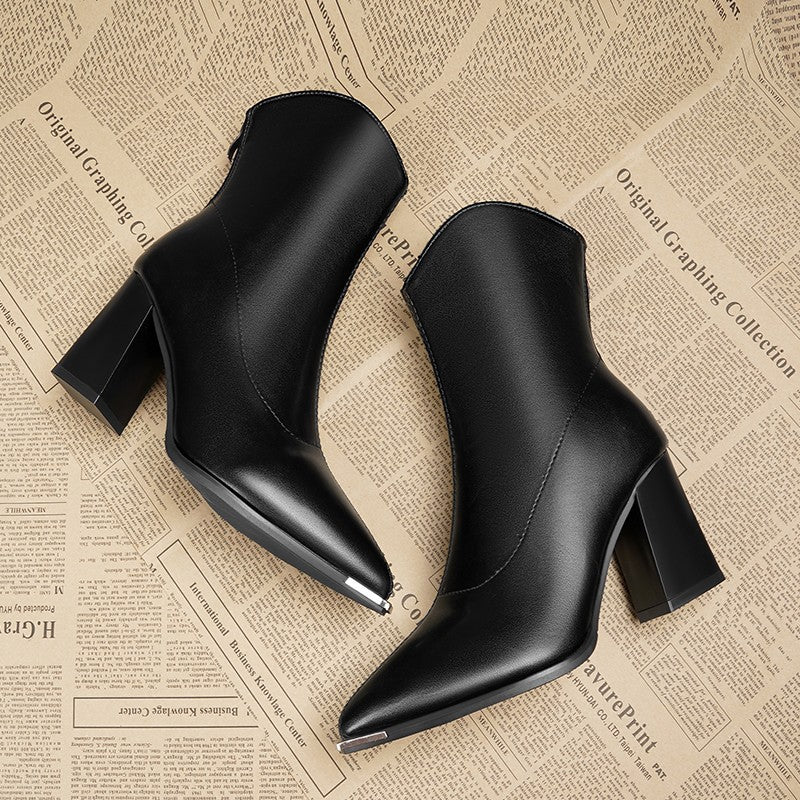 High-heeled Shoes Small French Ankle Boots