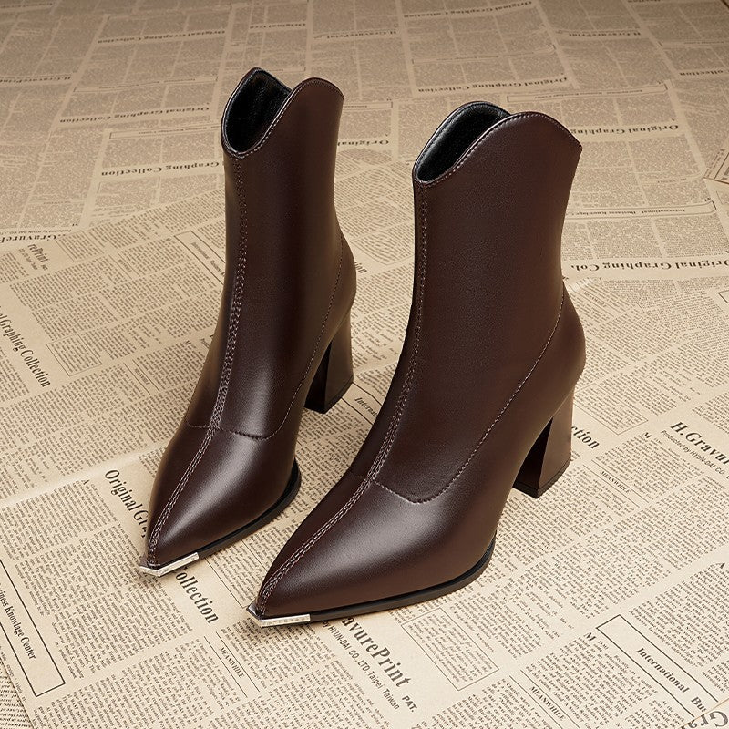 High-heeled Shoes Small French Ankle Boots