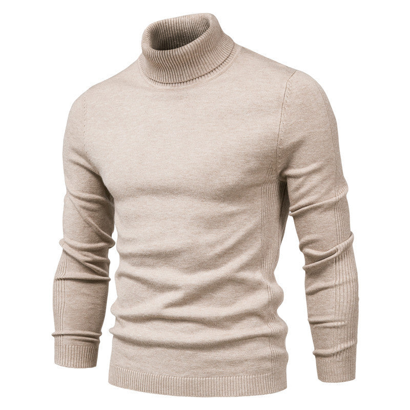 High-Neck Jacquard Pullover Sweater