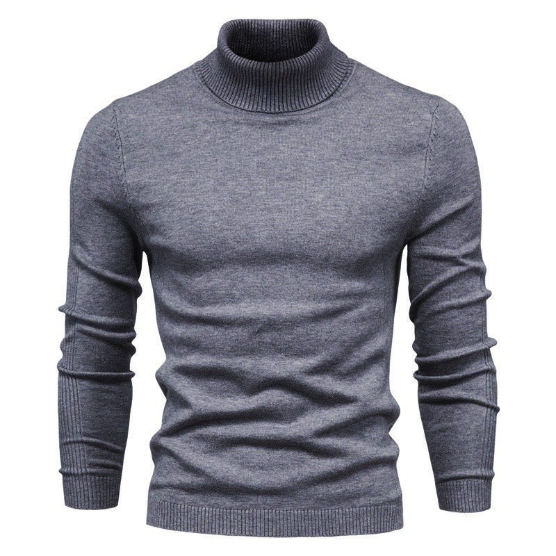 High-Neck Jacquard Pullover Sweater