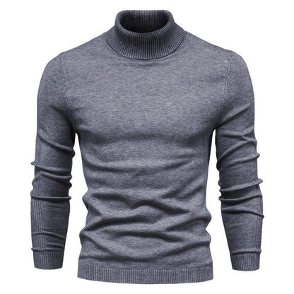 High-Neck Jacquard Pullover Sweater