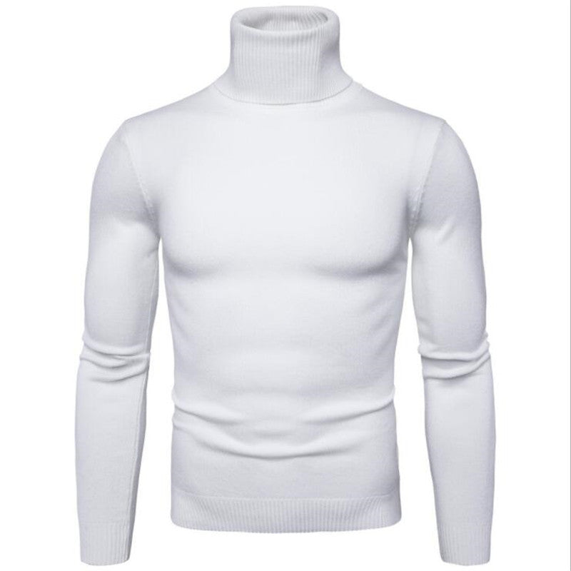 High-Neck Jacquard Pullover Sweater