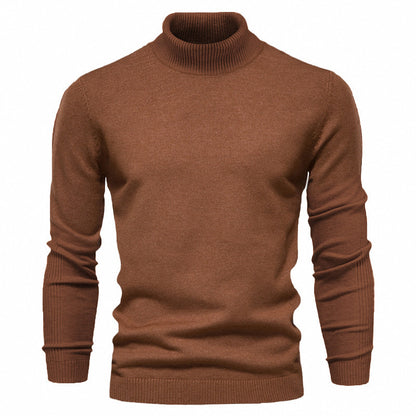 High-Neck Jacquard Pullover Sweater