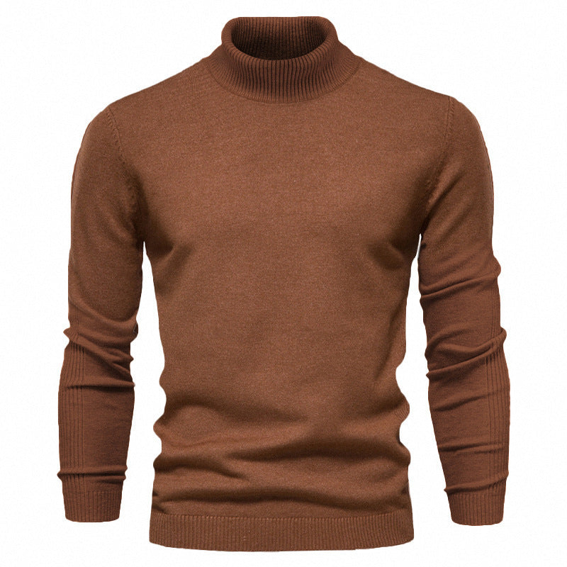 High-Neck Jacquard Pullover Sweater