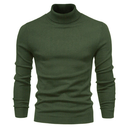 High-Neck Jacquard Pullover Sweater