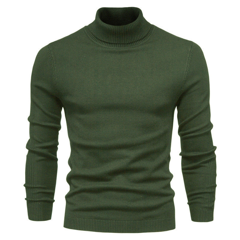 High-Neck Jacquard Pullover Sweater