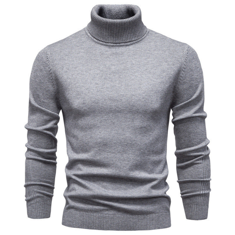 High-Neck Jacquard Pullover Sweater