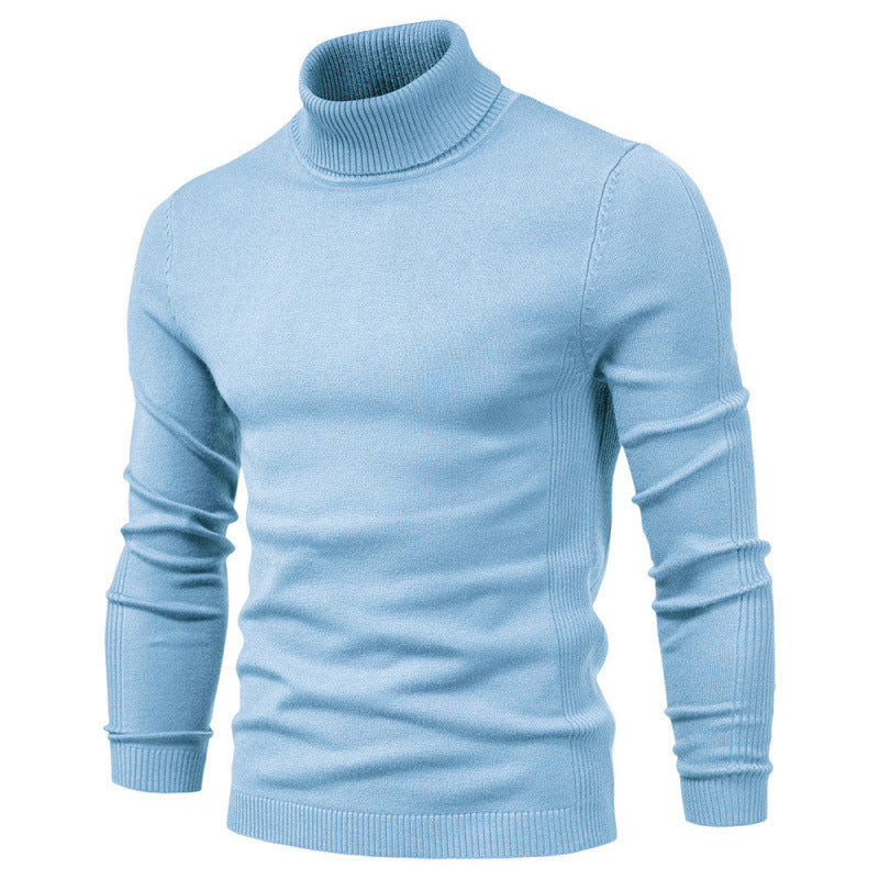 High-Neck Jacquard Pullover Sweater
