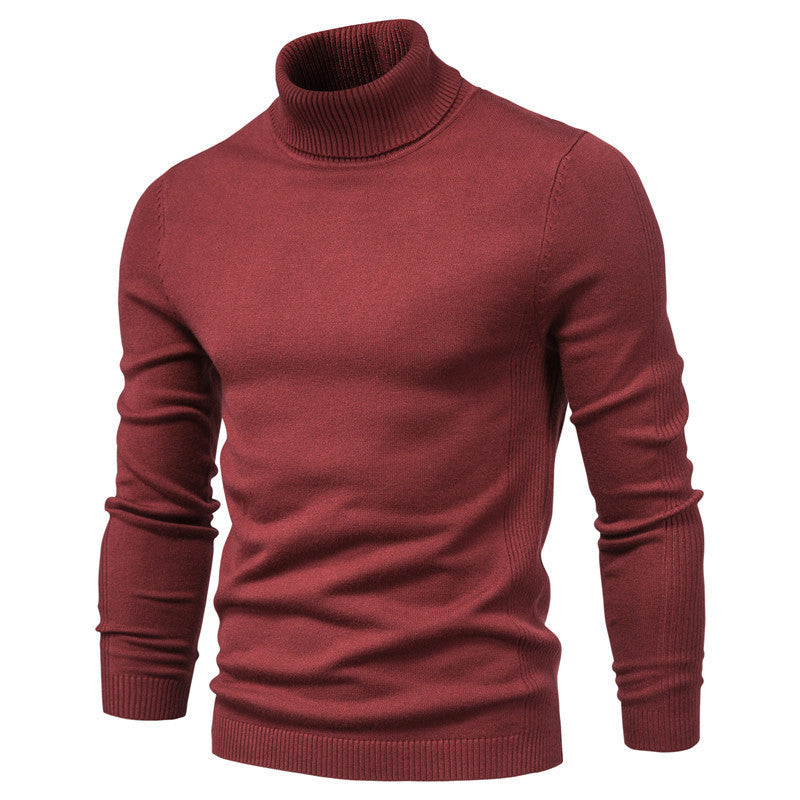 High-Neck Jacquard Pullover Sweater
