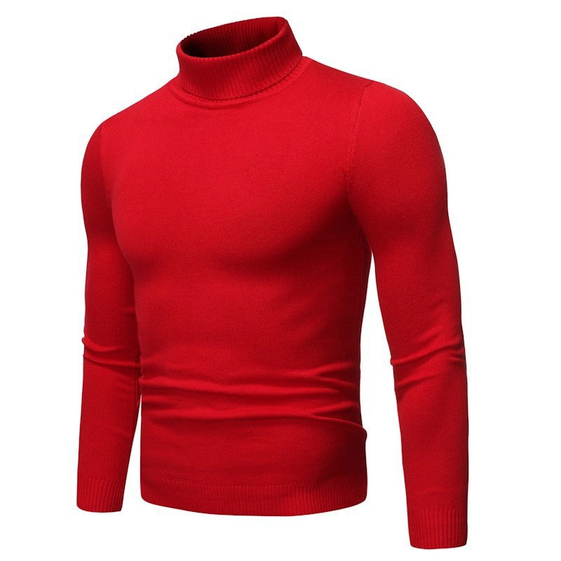 High-Neck Jacquard Pullover Sweater
