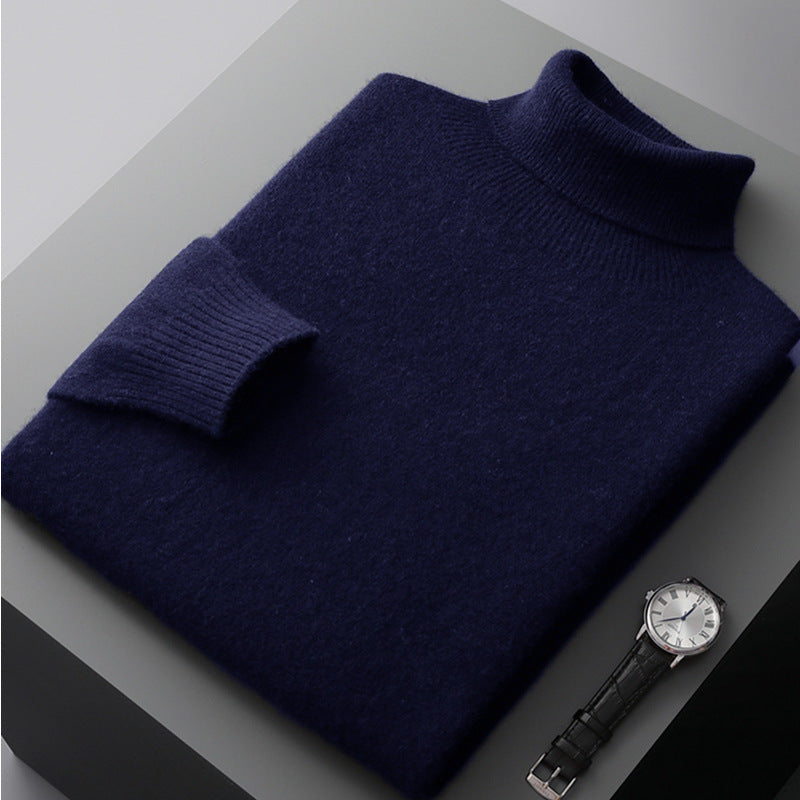 High-neck pullover sweater for men