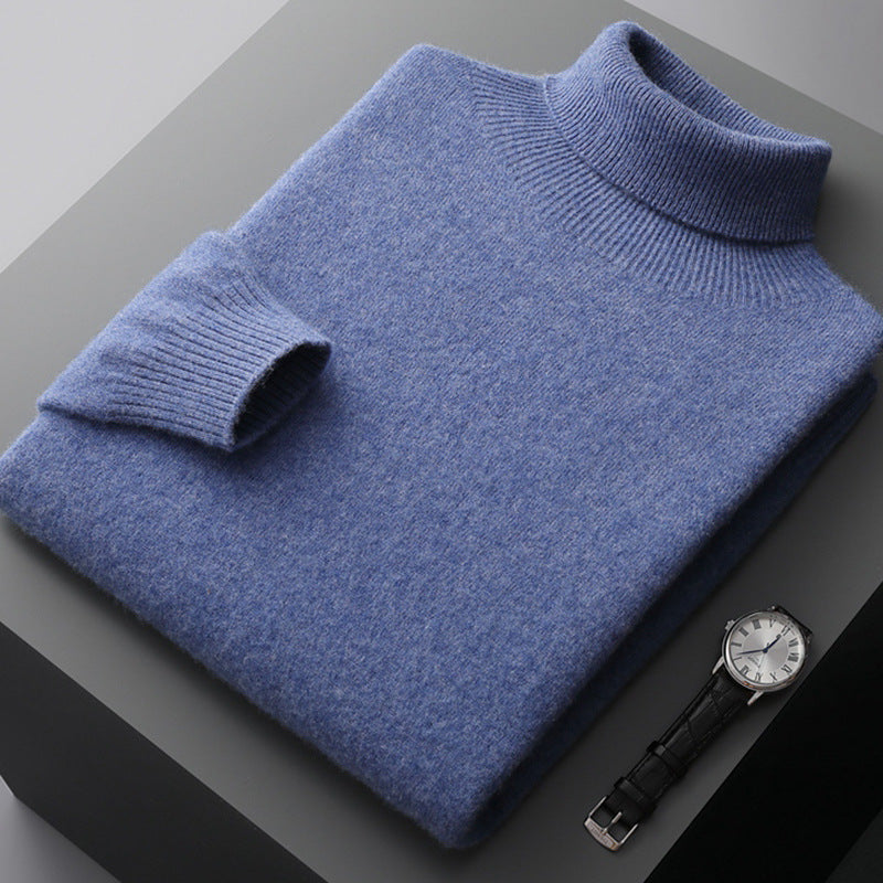 High-neck pullover sweater for men