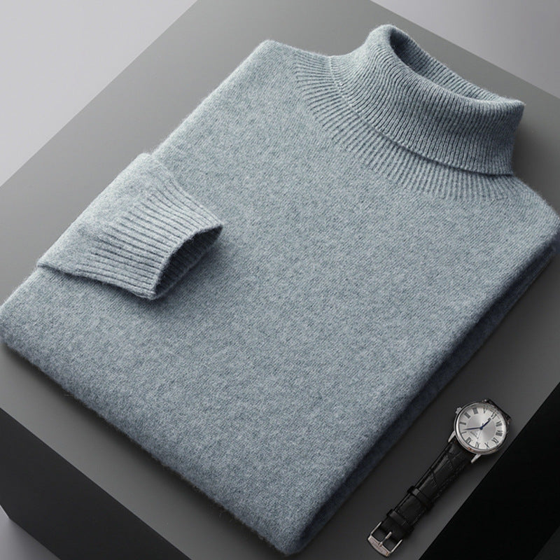 High-neck pullover sweater for men