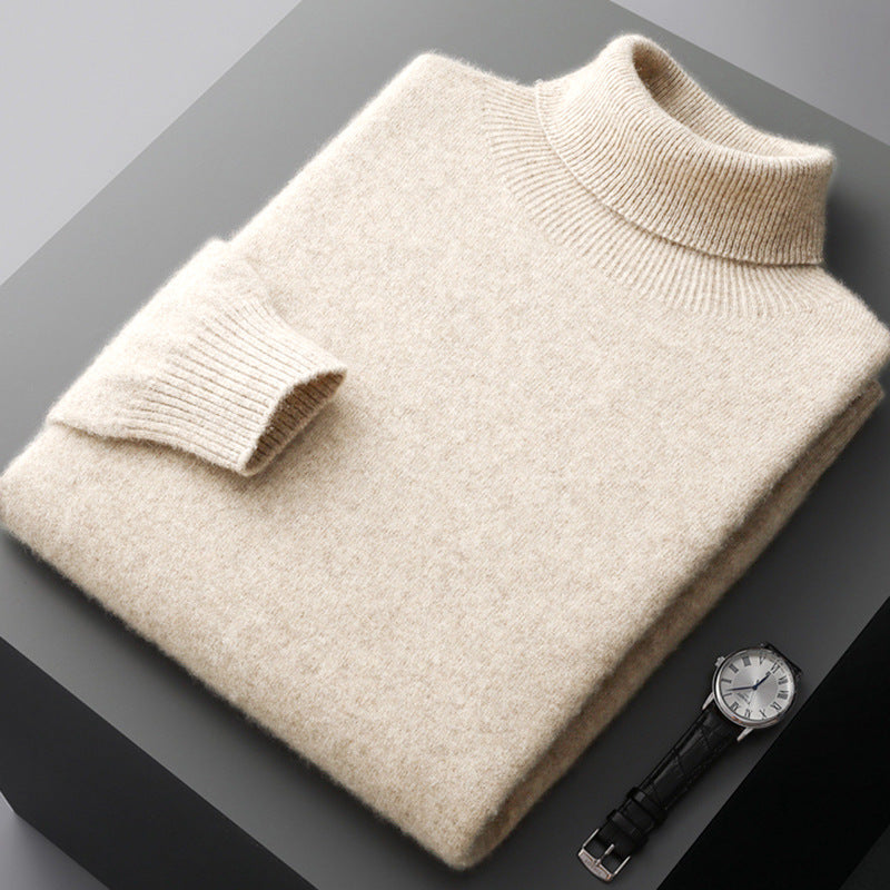 High-neck pullover sweater for men