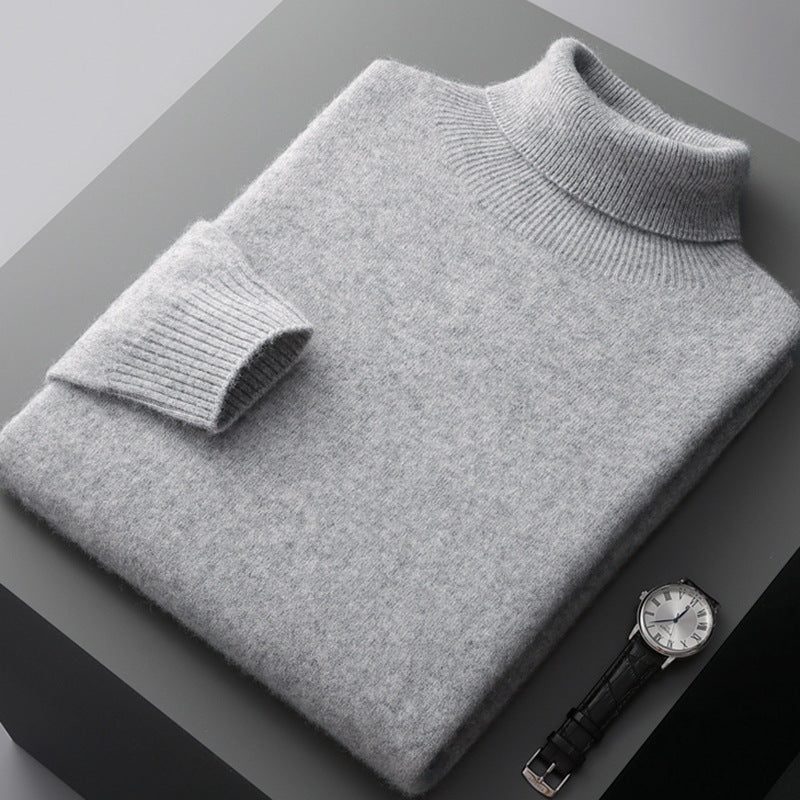 High-neck pullover sweater for men