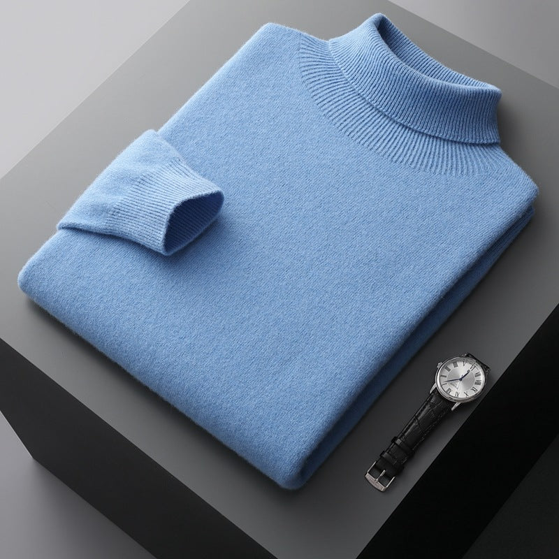 High-neck pullover sweater for men
