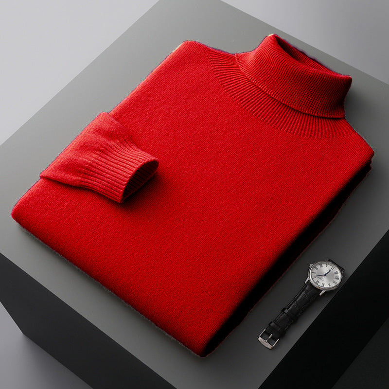 High-neck pullover sweater for men
