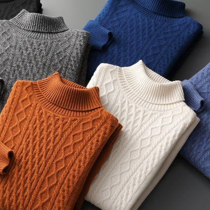 High-neck pure wool sweater