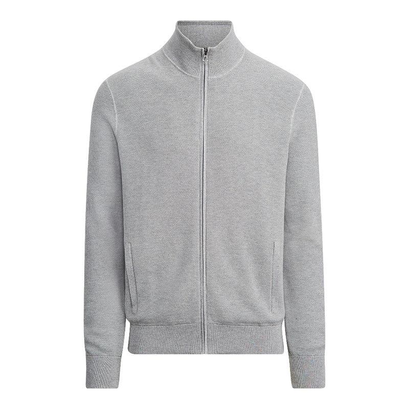 High-neck zipper sweater