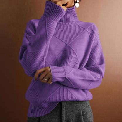 High-necked warm sweater