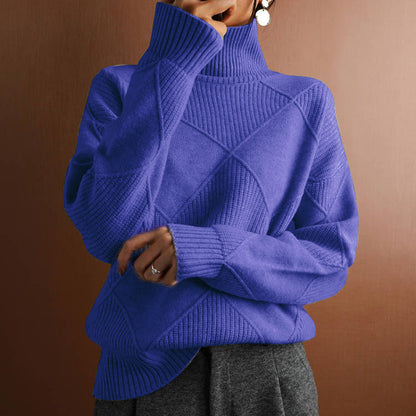 High-necked warm sweater
