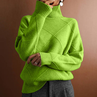 High-necked warm sweater