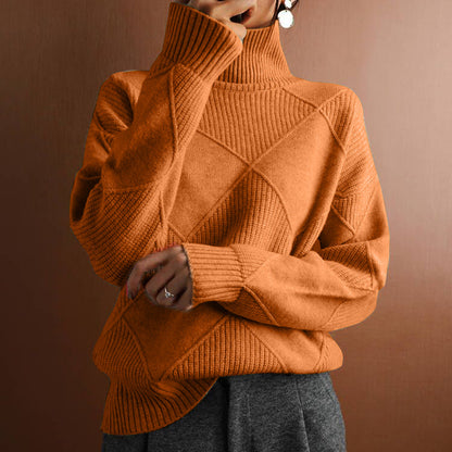 High-necked warm sweater