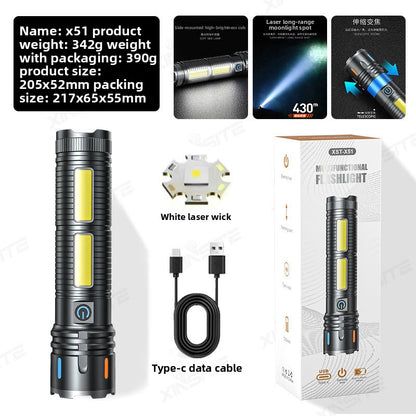 High Power Zoom Flashlight with Digital Display