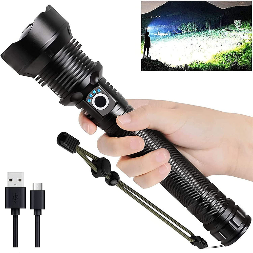 High Power Zoom LED Flashlight USB Rechargeable