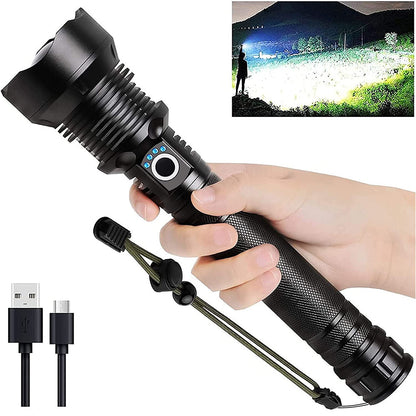 High Power Zoom LED Flashlight USB Rechargeable