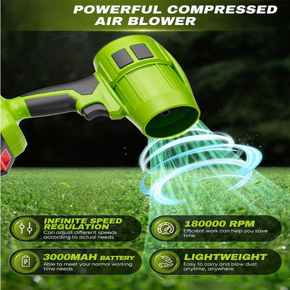 High-powered turbo-charged blade blower