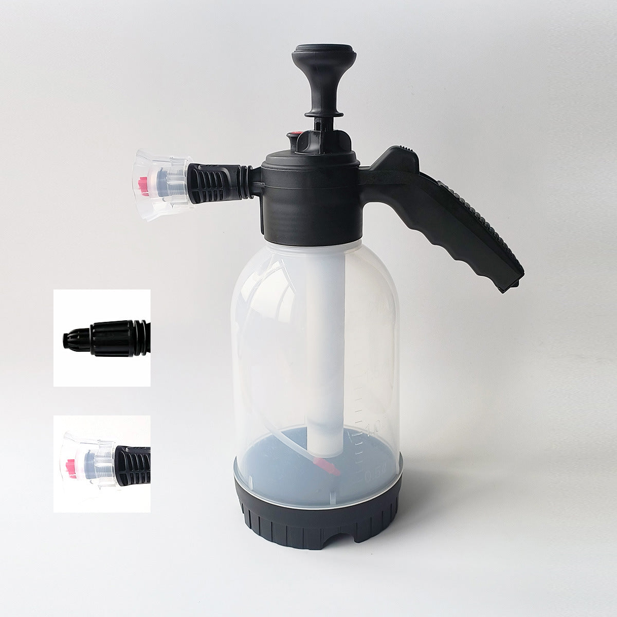 High-pressure foam for car wash liquid in spray bottles