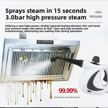 High Pressure Steam Cleaner with 12-Piece Accessory Set