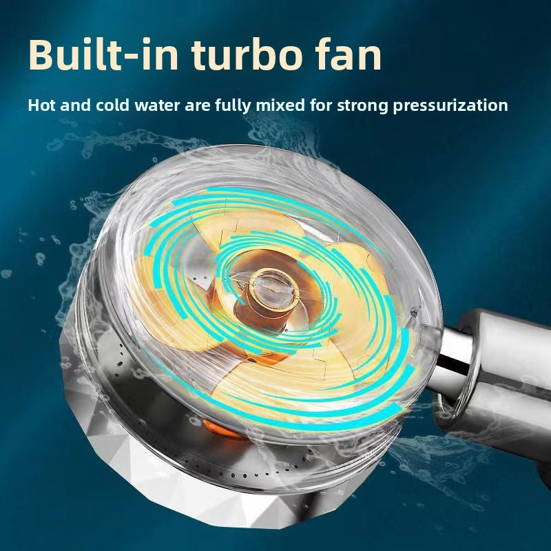 High Pressure Turbocharged Shower Head Set with Multiple Spray Modes