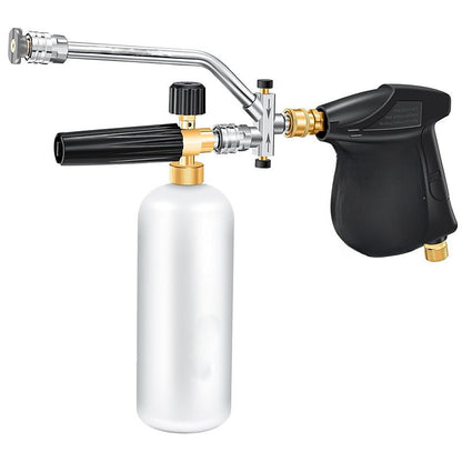 High-pressure water gun foam tank with dual nozzle connector