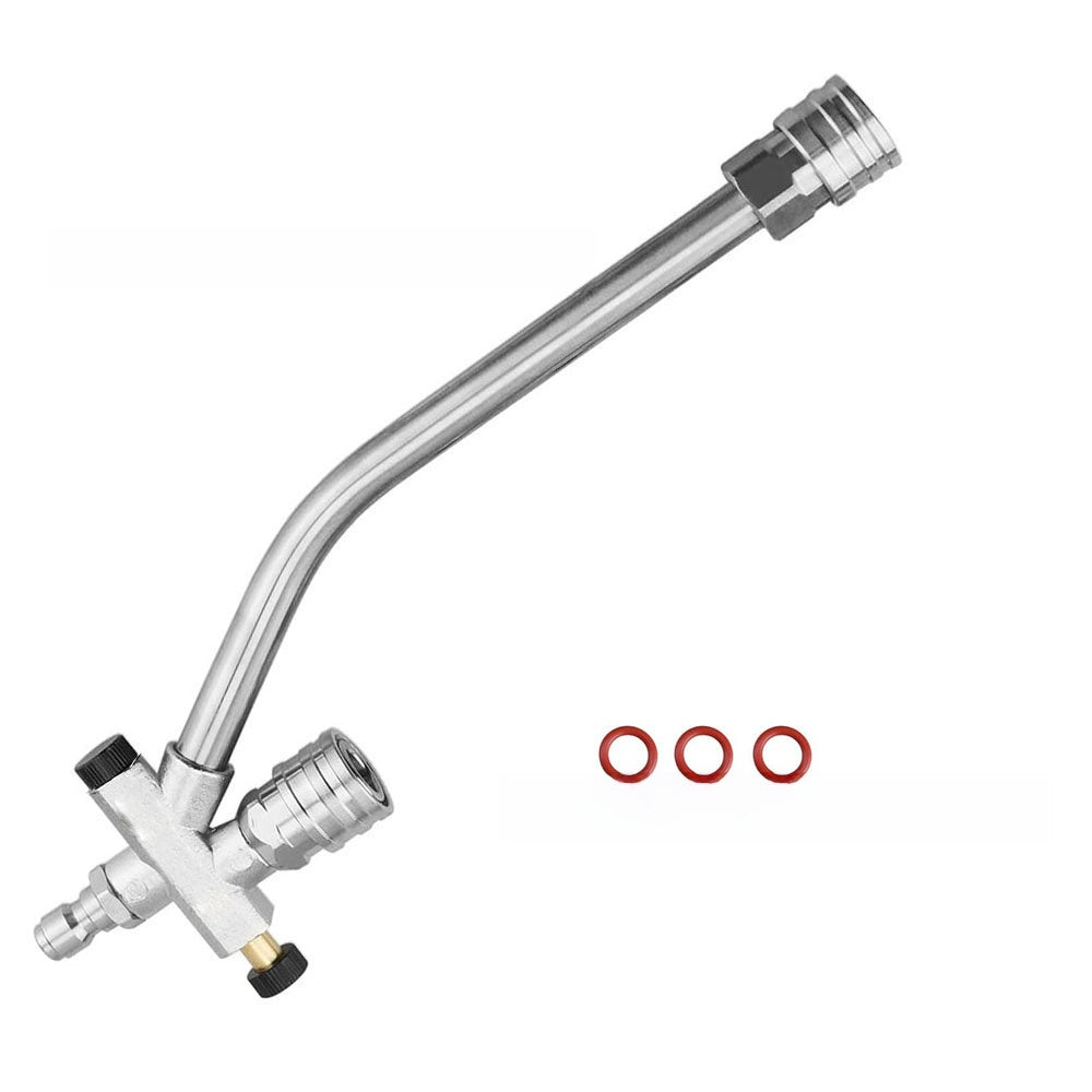 High-pressure water gun foam tank with dual nozzle connector